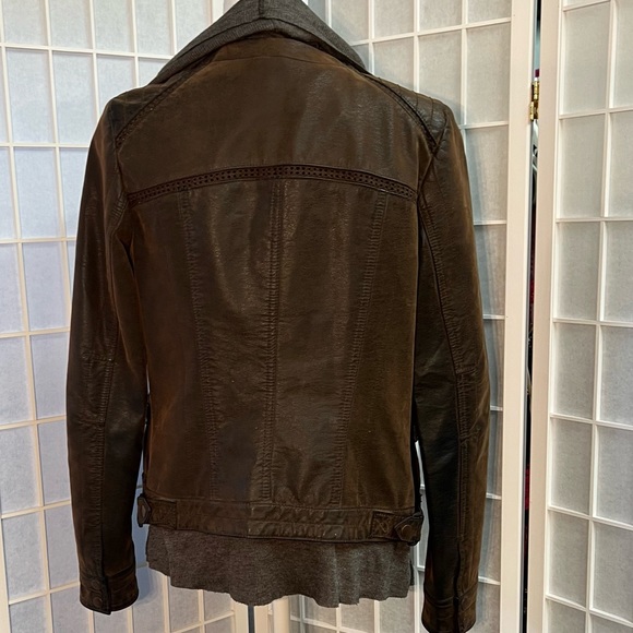 HEI HEI Anthropologie faux brown leather jacket size small. - Picture 4 of 11
